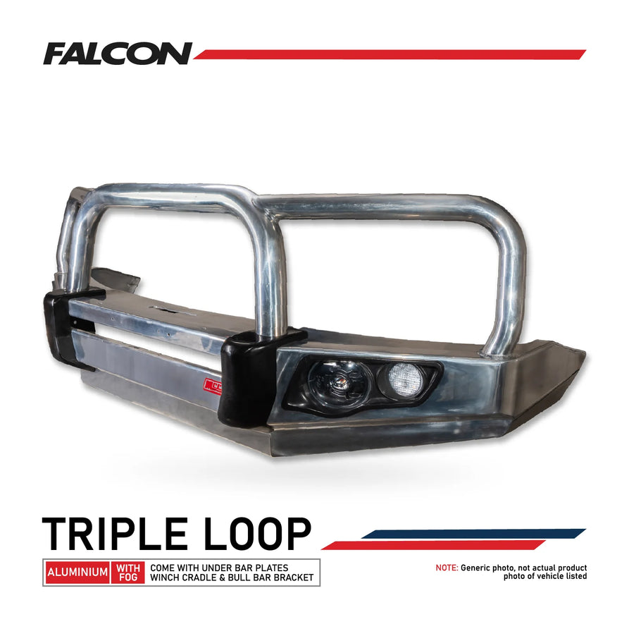 JAC T9 2025-On 707-01A Alloy Falcon Bull Bar Triple Loops Package (LED Foglight)