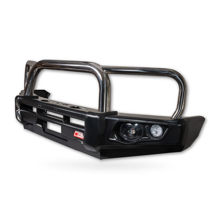 Patrol Y61 1997-2005 707-01 Falcon Bull Bar Triple Stainless Loops Package (LED Foglight) - SKU MCC-03003-701FOGUP