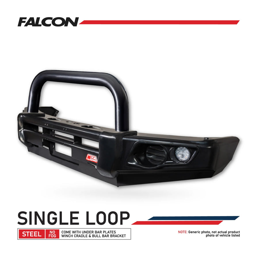 Great Wall Cannon 2025-On Facelift 2025-On 707-01 Falcon Bull Bar Single Black Loop Package (No Foglight)