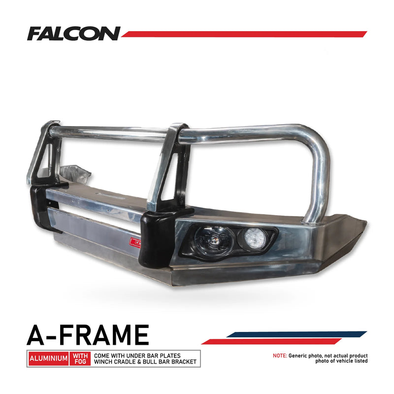 Isuzu MUX 2025-On Facelift  707-02A Alloy Falcon Bull Bar Black A-Frame Package (LED Foglight)