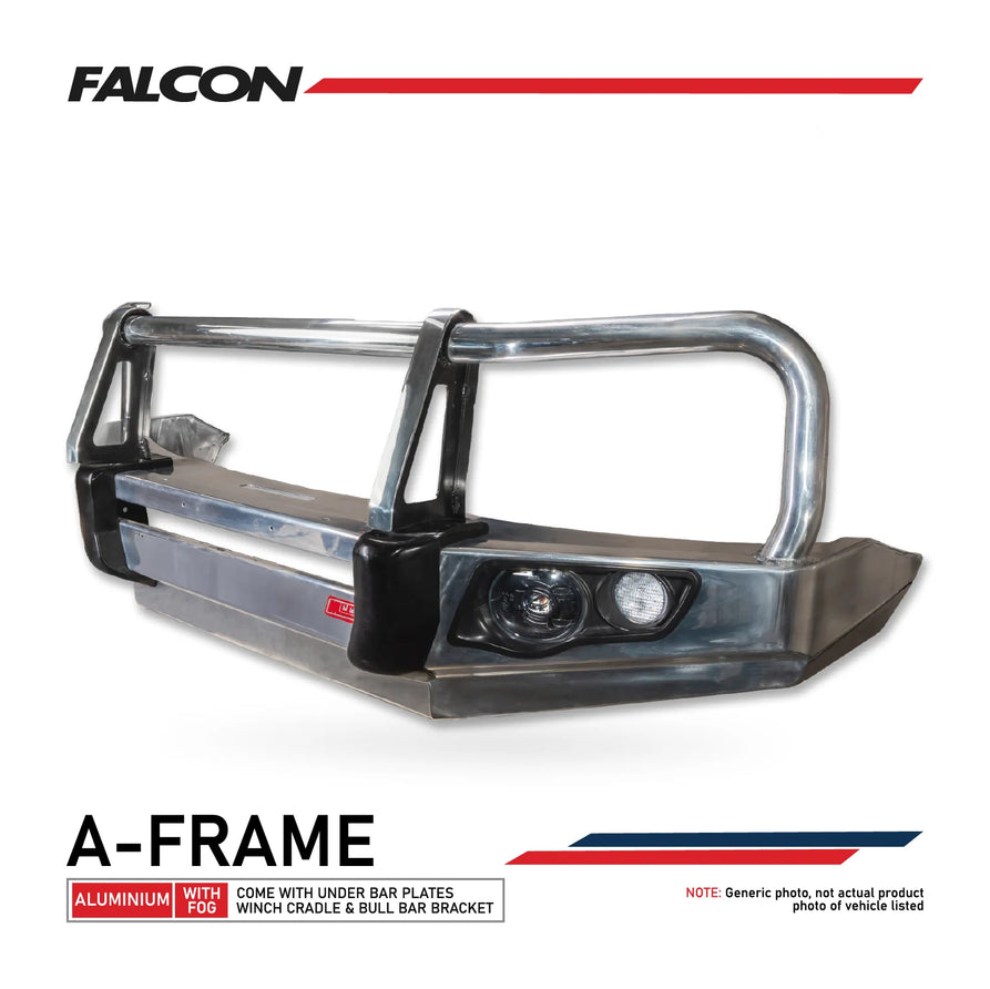 BT50 2025-On Facelift 707-02A Alloy Falcon Bull Bar A-Frame Package (LED Foglight)