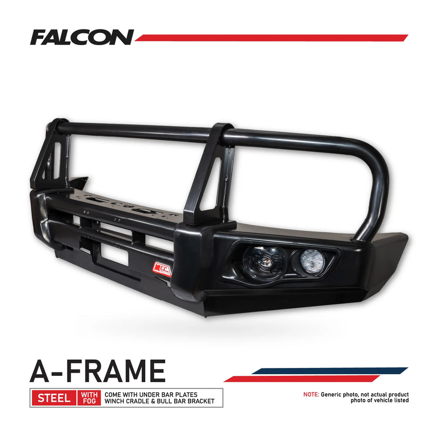 BT50 2025-On Facelift 707-02 Falcon Bull Bar Black A-Frame Package (LED Foglight)