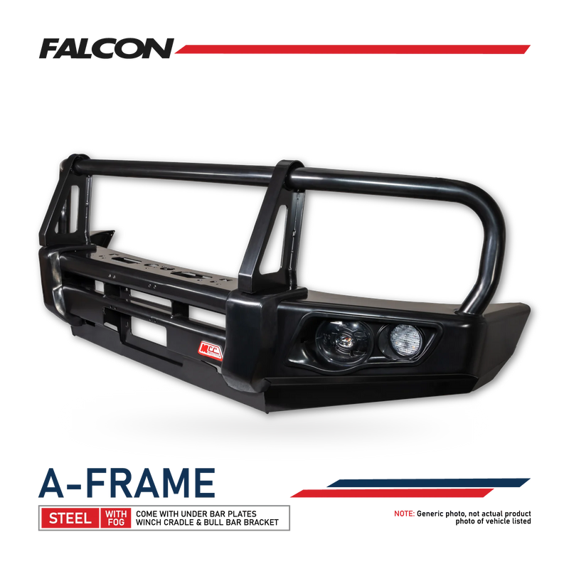 Hilux 2026-On (9th Gen) 707-02 Falcon Bull Bar Black A-Frame Package (LED Foglight)