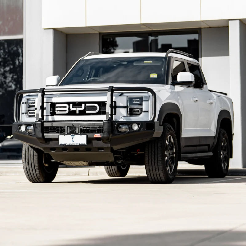 BYD Shark 6 2025-On 707-02 Falcon Bull Bar Black A-Frame Package (LED Foglight) (Sand Black)