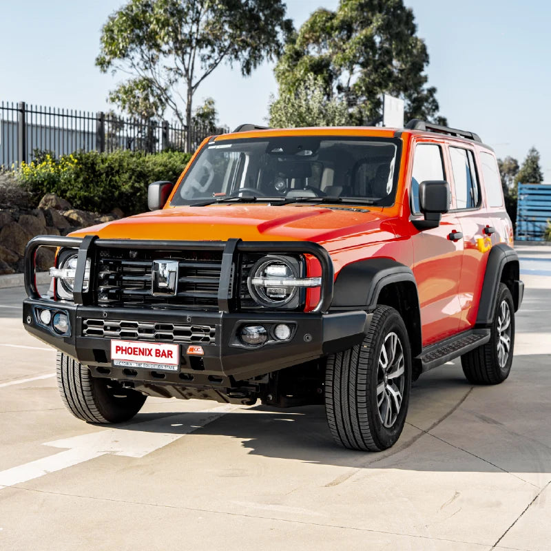 Great Wall  Tank 300 2024-On - 707-02 Falcon Bull Bar Black A-Frame Package (LED Foglight) (Sand Black)