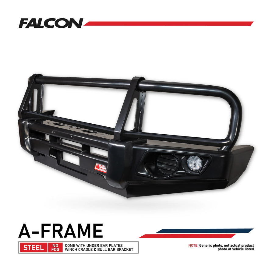 JAC T9 2025-On 707-02 Falcon Bull Bar Black A-Frame Package (No Foglight) (Sand Black)