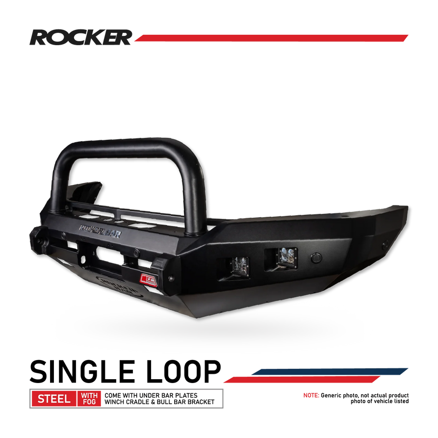 Isuzu MUX 2025-On Facelift 078-01SQSBL Rocker Bull Bar Single Sand Black Loop Package