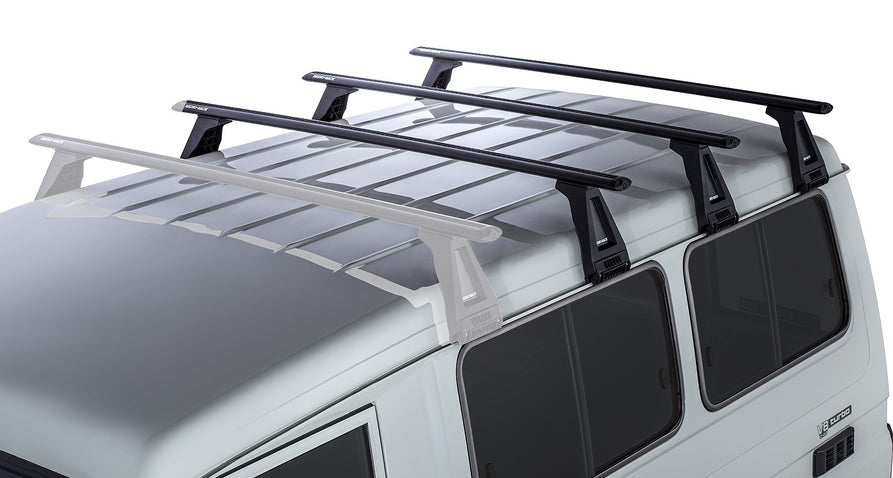 Rhino-Rack Vortex RL210 Black 3 Bar Roof Rack for Toyota LandCruiser 78 Series 4WD Troop Carrier