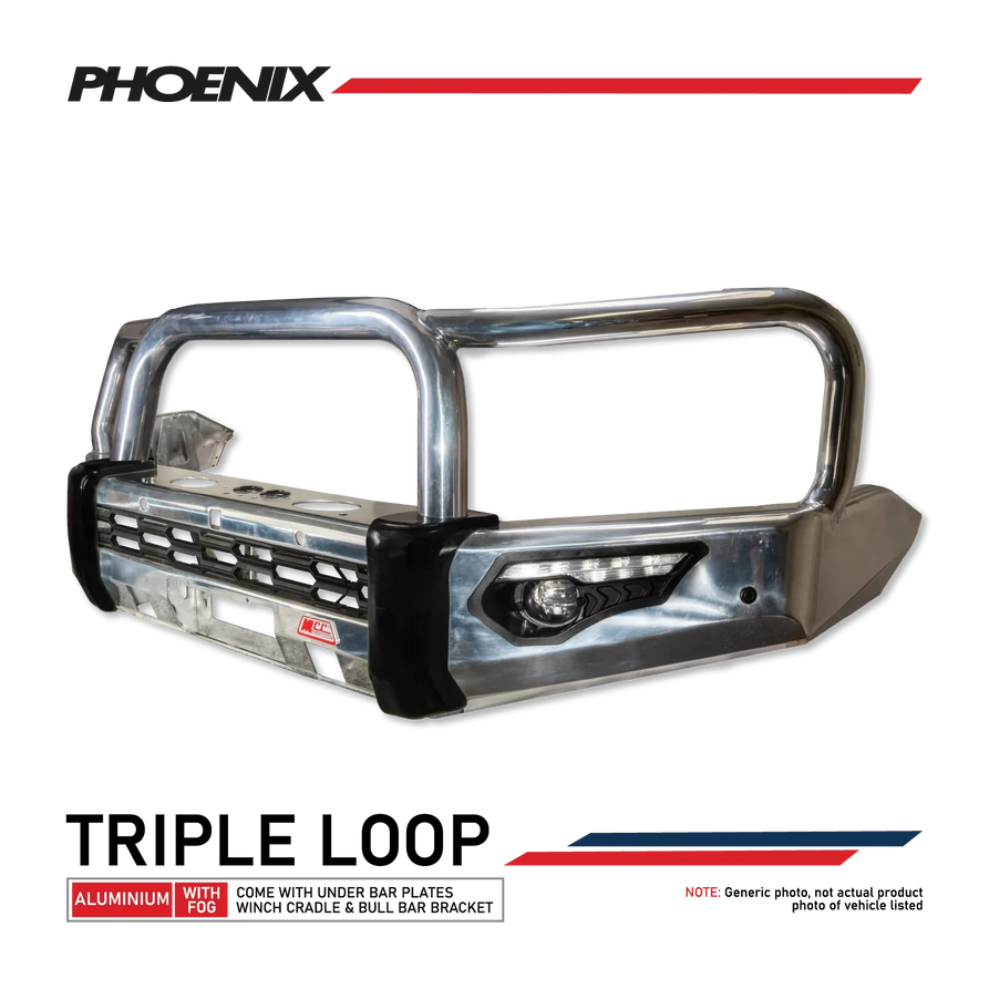 Great Wall Cannon 2025-On Facelift 2025-On 808-01A Alloy Phoenix Bull Bar Triple Loops Package