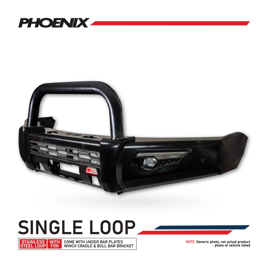 BYD Shark 6 2025-On 808-01 Phoenix Bull Bar Single Sand Black Loop Package (Sand Black)