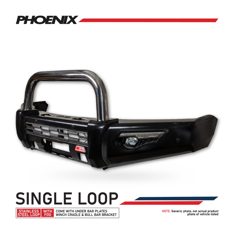 JAC T9 2025-On 808-01 Phoenix Bull Bar Single Stainless Loop Package (Sand Black)