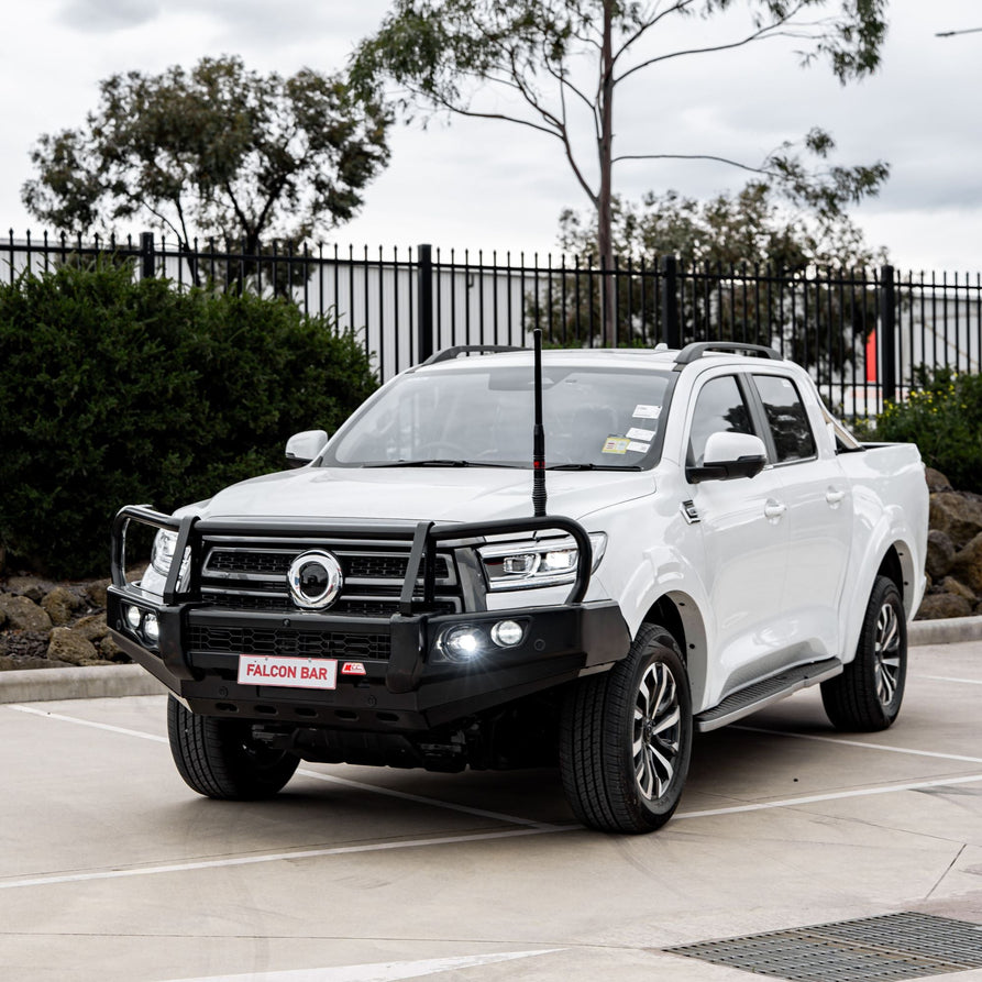Great Wall Cannon 2025-On Facelift 2025-On 707-02 Falcon Bull Bar Black A-Frame Package (LED Foglight)