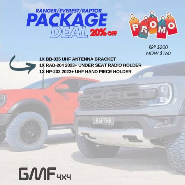 GMF4x4 3 Piece Package Deal Ford Ranger RA 2023+ BB-035/ RAD-204/ HP-202