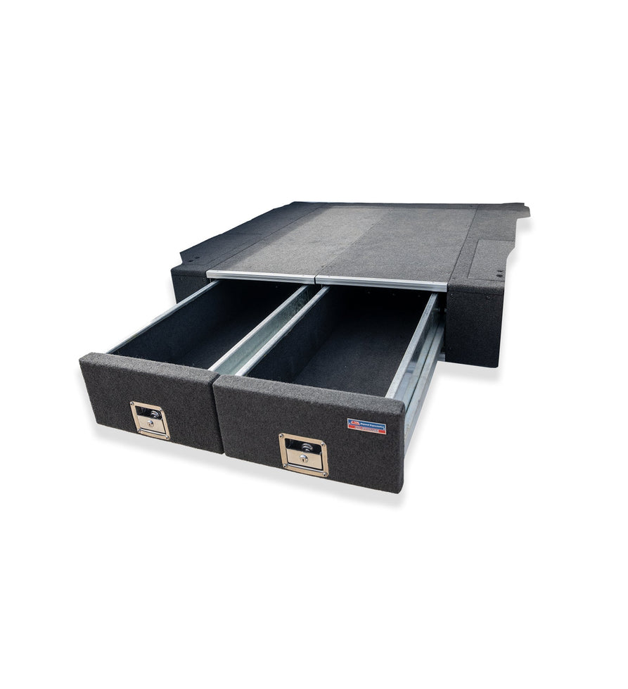 All-New Amarok 2023-On - 4401 Galvanised Steel Carpet Dual Drawer System - SKU MCC-04002-4401