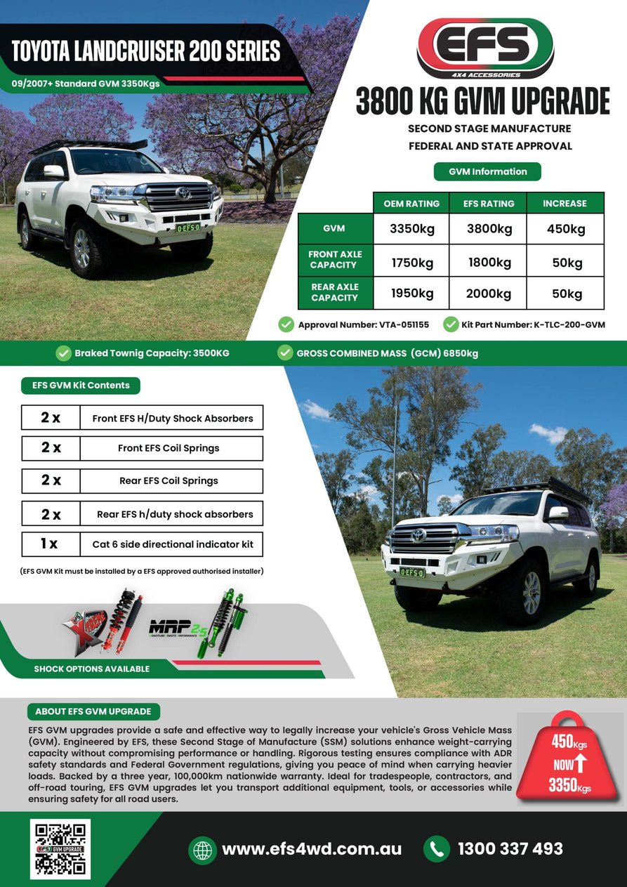 EFS 3800kg GVM Upgrade - Suits Toyota Landcruiser 200 Series (Wagon)
