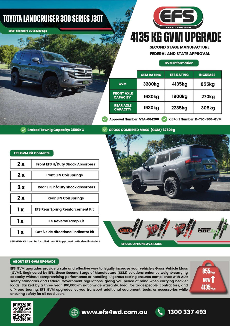 EFS 4135kg GVM Upgrade - Suits Toyota Landcruiser 300 Series