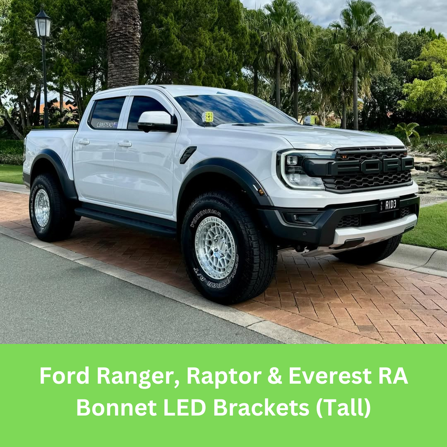 GMF4x4 Ford Ranger, Raptor & Everest RA 2022+ Bonnet LED Brackets (TALL) 057T-LB