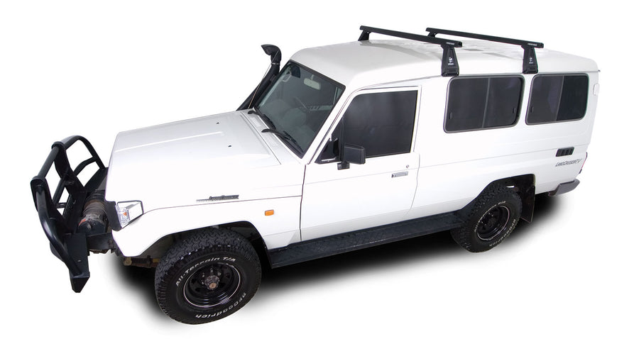 Rhino-Rack Heavy Duty RL210 Black 2 Bar Roof Rack for Toyota LandCruiser 75/77 Series, 78 Series and Sahara 60 Series 4×4