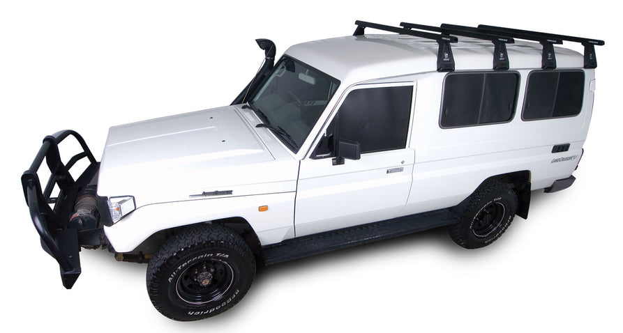 Rhino-Rack Heavy Duty RL210 Black 4 Bar Roof Rack for Toyota LandCruiser 75/77/78 Series and Sahara 60 Series 4×4