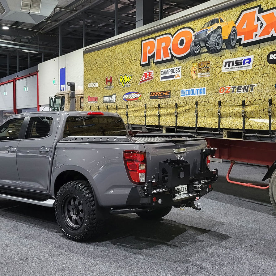 BT50 TF 2021-On 022-02 Rear Wheel Carrier Single Jerry Can Holder Packagewith Side Protection – SKU MCC-06004-202PK2