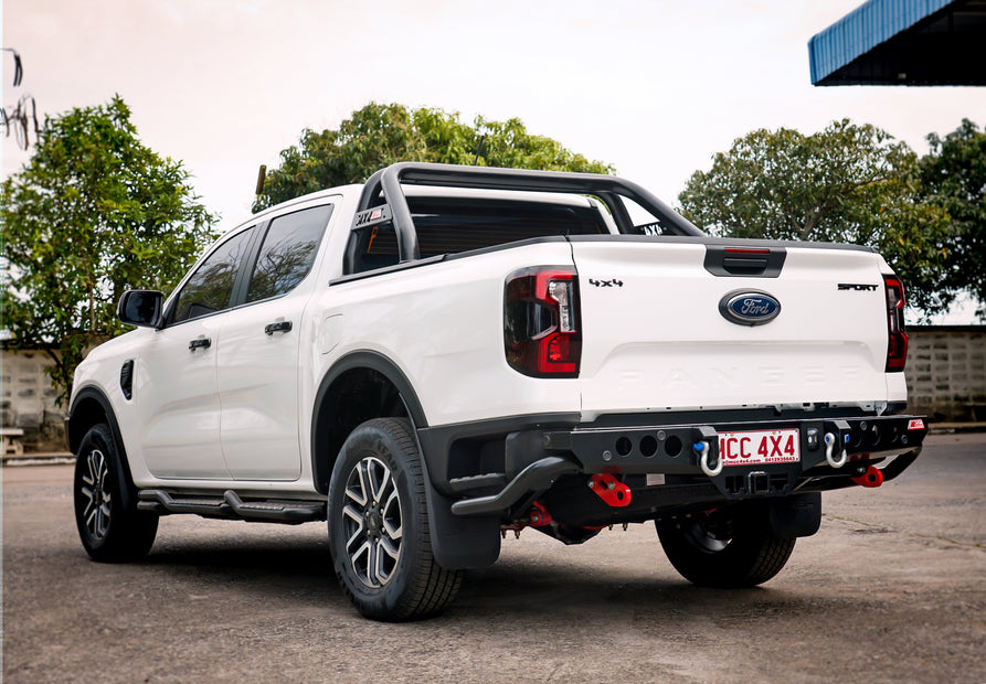 Next-Gen Ranger Raptor 2022-On - 022-03 Jack Rear Bar with Chrome Step Plate Package - SKU MCC-05011-203SP