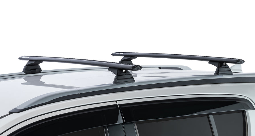 Rhino-Rack Vortex RCL Black 2 Bar Roof Rack – Isuzu MU-X Gen1 LS-T 4×4 with Roof Rails (2013–2021)