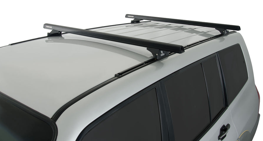 Rhino-Rack Heavy Duty RLTP Trackmount Black 2 Bar Roof Rack for Mitsubishi Pajero NM - NP & NS - NX 4dr 4WD