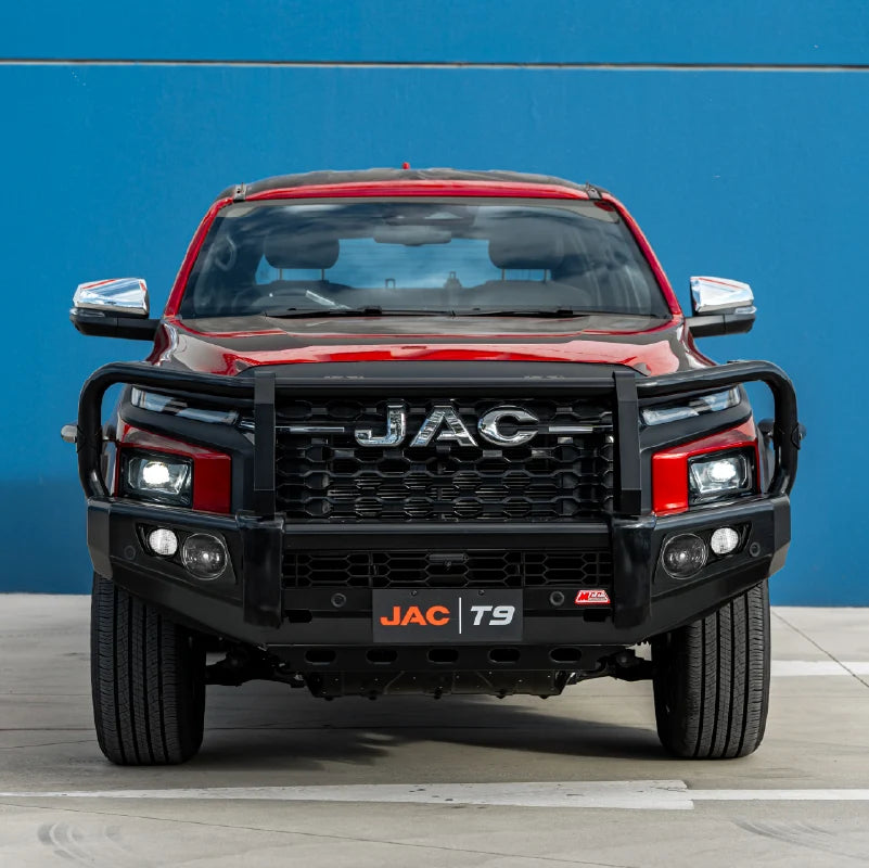 JAC T9 2025-On (With Fog) 707-02 Falcon Bull Bar Black A-Frame Package (LED Foglight) (Sand Black)