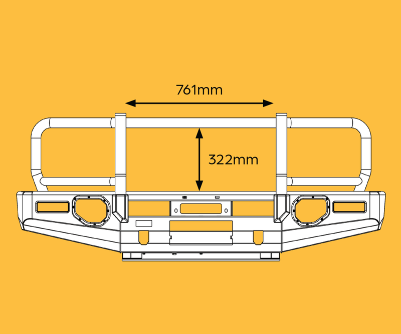 OXLEY Bull Bar Kit for Toyota LandCruiser 79 Series Dual Cab
