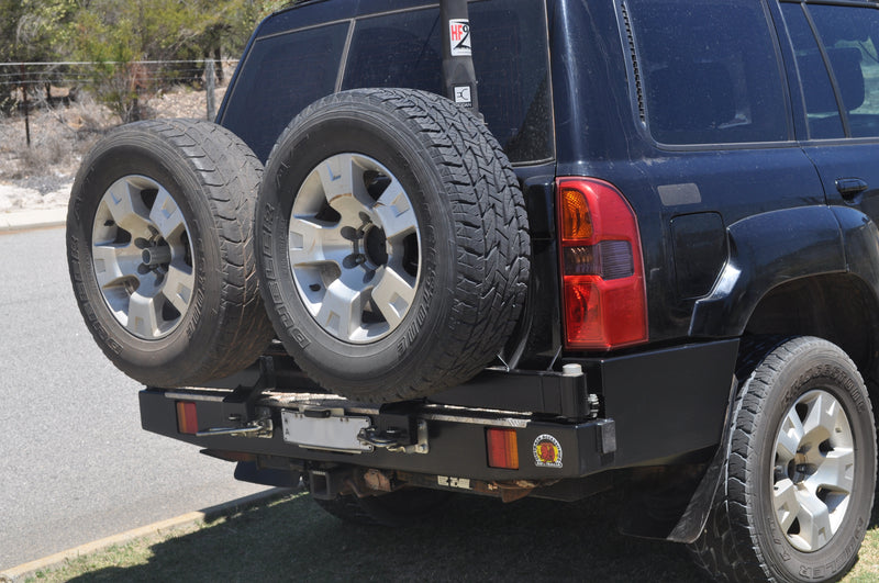 Twin Wheel Carrier Rear Bar (Complete) Suitable For Nissan Patrol GU Series 1 - 3 1997-2004