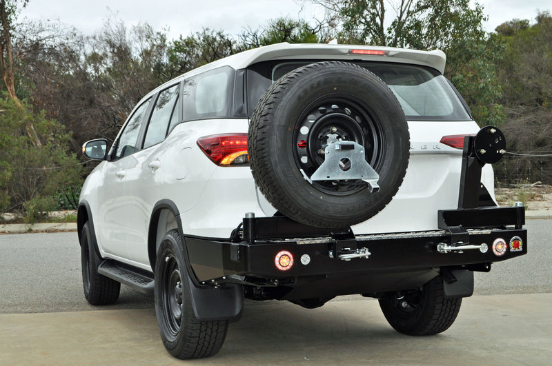 Twin Wheel Carrier Rear Bar (Complete) Suitable For Toyota Fortuner (2 rear sensors) 2015-2020