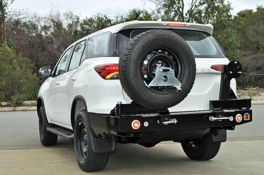 Twin Wheel Carrier Rear Bar (Complete) Suitable For Toyota Fortuner (2 rear sensors) 2015-2020