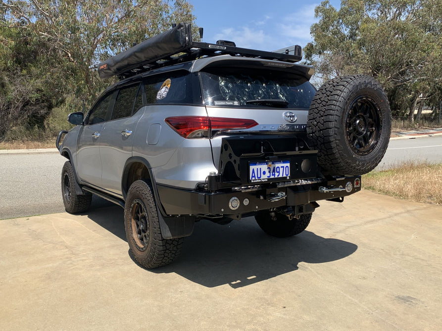 Twin Wheel Carrier Rear Bar (Complete) Suitable For Toyota Fortuner GX & GXL (4 rear sensors) 2020+
