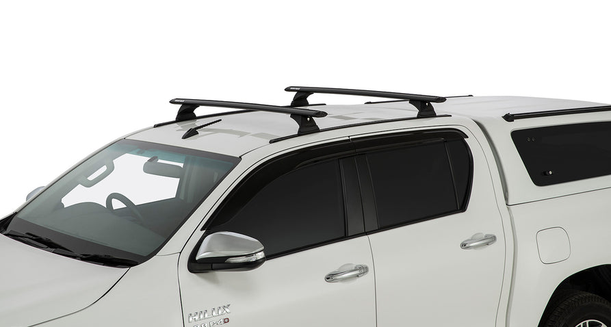 Rhino-Rack Vortex RCH Trackmount Black 2 Bar Roof Rack Suitable for Toyota Hilux Gen 8 4×4