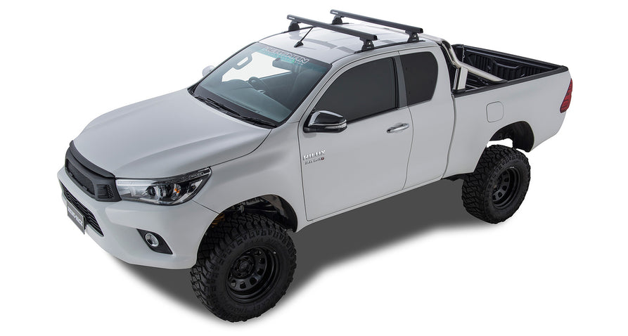 Rhino-Rack Heavy Duty 2500 Black 1 Bar Roof Rack suitable for Toyota Hilux Gen 8 4×4 Extra Cab and Single Cab