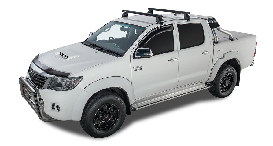 Rhino-Rack Heavy Duty 2500 Black 2 Bar Roof Rack for Toyota Hilux Gen 7 4×4 Dual Cab (2005–2015)
