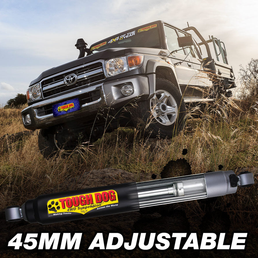 Tough Dog Front Adjustable 40mm Bore Shocks 79 Series (Dual Cab) LandCruiser
