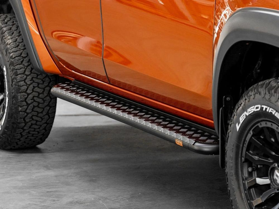 PIAK Black Side Steps for Mitsubishi Triton MR 2018-2023 | Side Rail Compatible