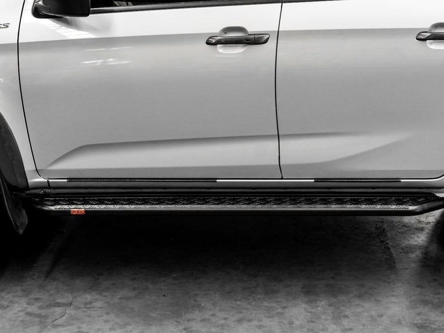 PIAK Black Side Steps Rail Compatible for Isuzu D-MAX 2020-2023 | Tough Off-Road 4WD Steps