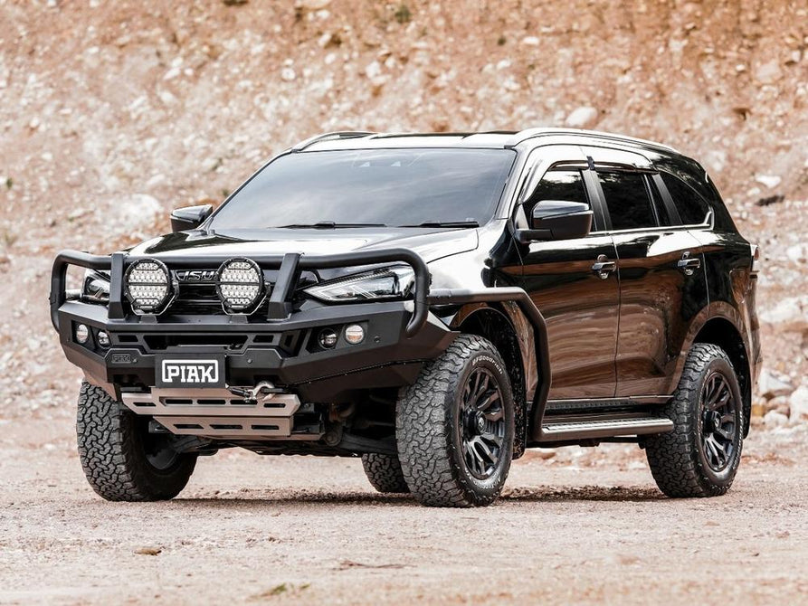 PIAK Genesis 4x4 Loop Bumper Bull Bar with Grey Bash Plate for Isuzu MU-X 2021+ | Black Recovery Points