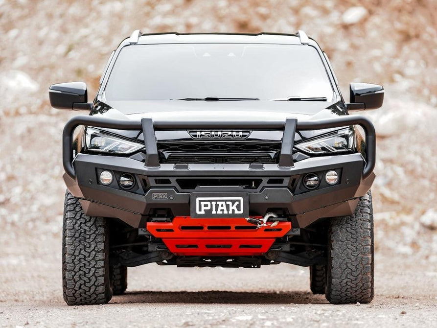 PIAK Genesis 4x4 Front Winch Loop Bumper Bull Bar with Orange Bash Plate for Isuzu MU-X 2021+
