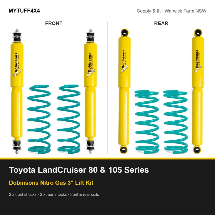 Dobinsons Nitro Gas 3 Inch Lift Kit Suitable For Toyota LandCruiser 80/105 Series
