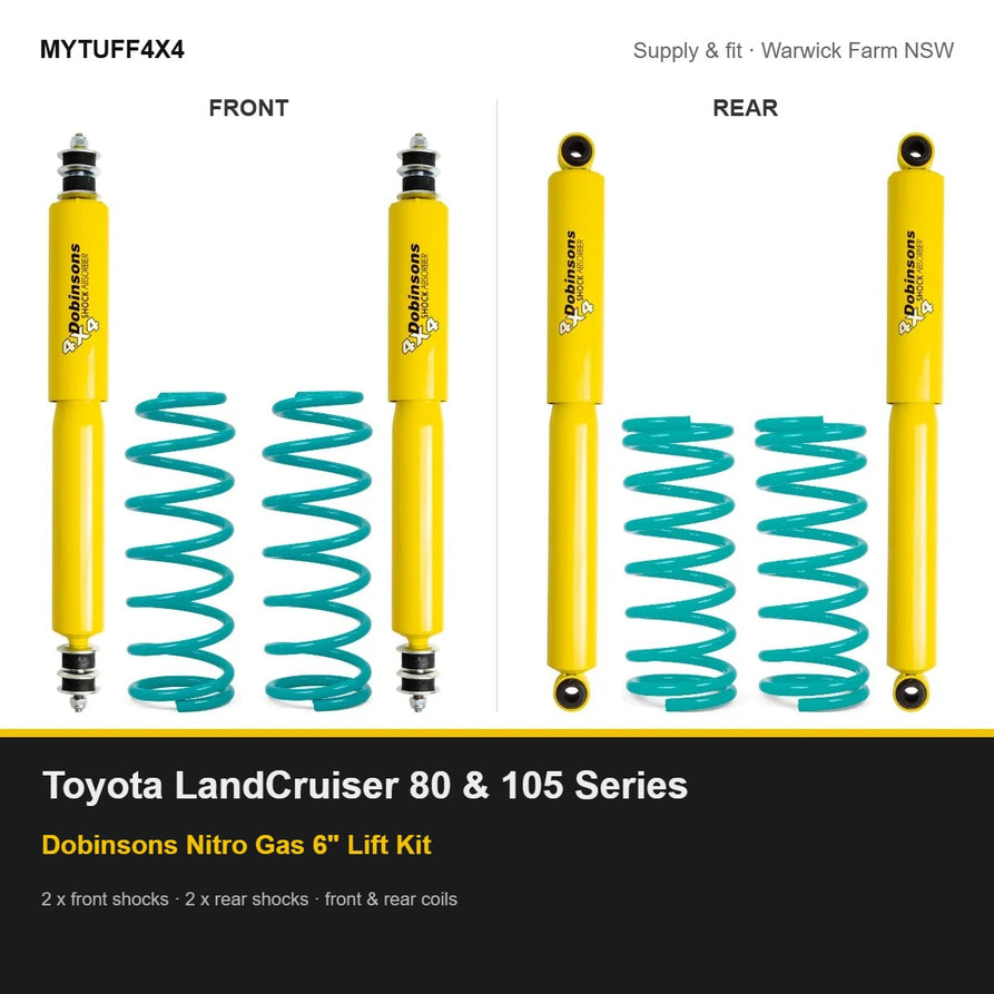 Dobinsons Nitro Gas 6 Inch Lift Kit Suitable For Toyota LandCruiser 80/105 Series