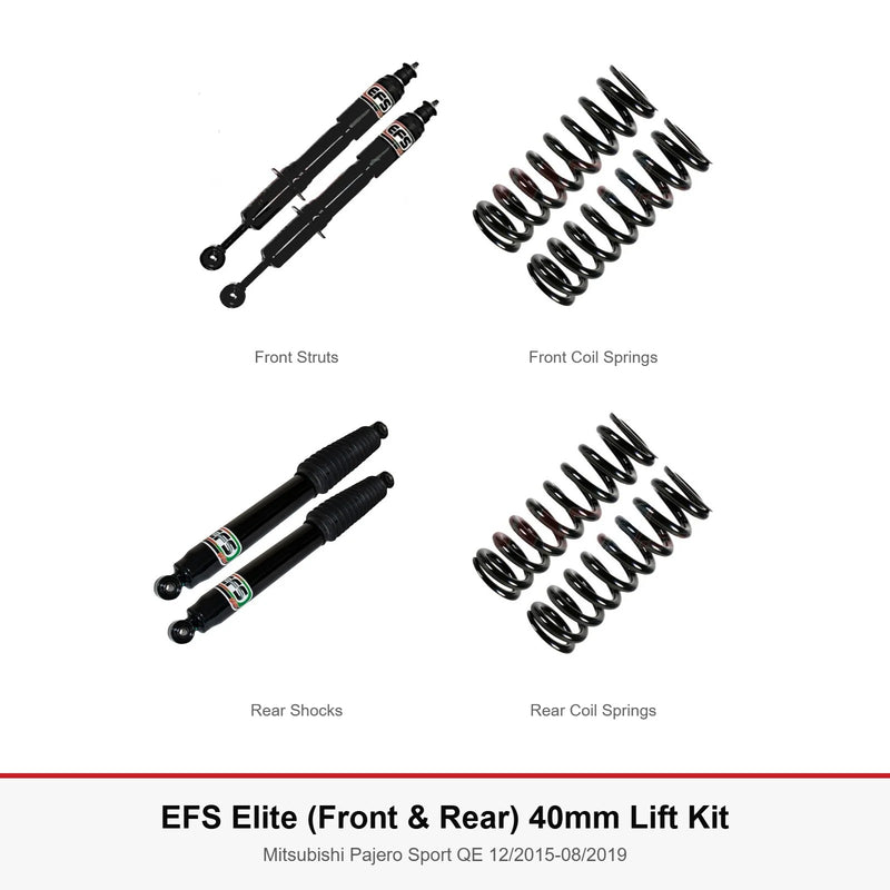 EFS Elite (Front & Rear) 40mm Lift Kit - Suitable For Mitsubishi Pajero Sport (QE 12/2015-08/2019)