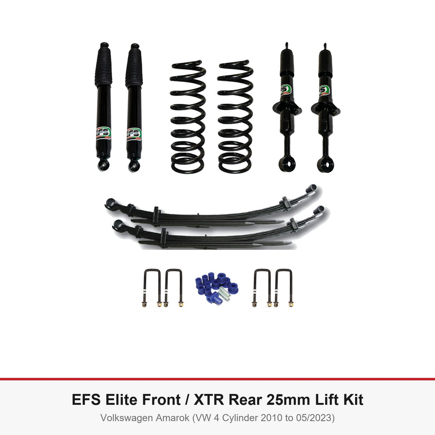 EFS Elite Front / XTR Rear 25mm Lift Kit - Suits Volkswagen Amarok (VW 4 Cylinder 2010 to 05/2023)