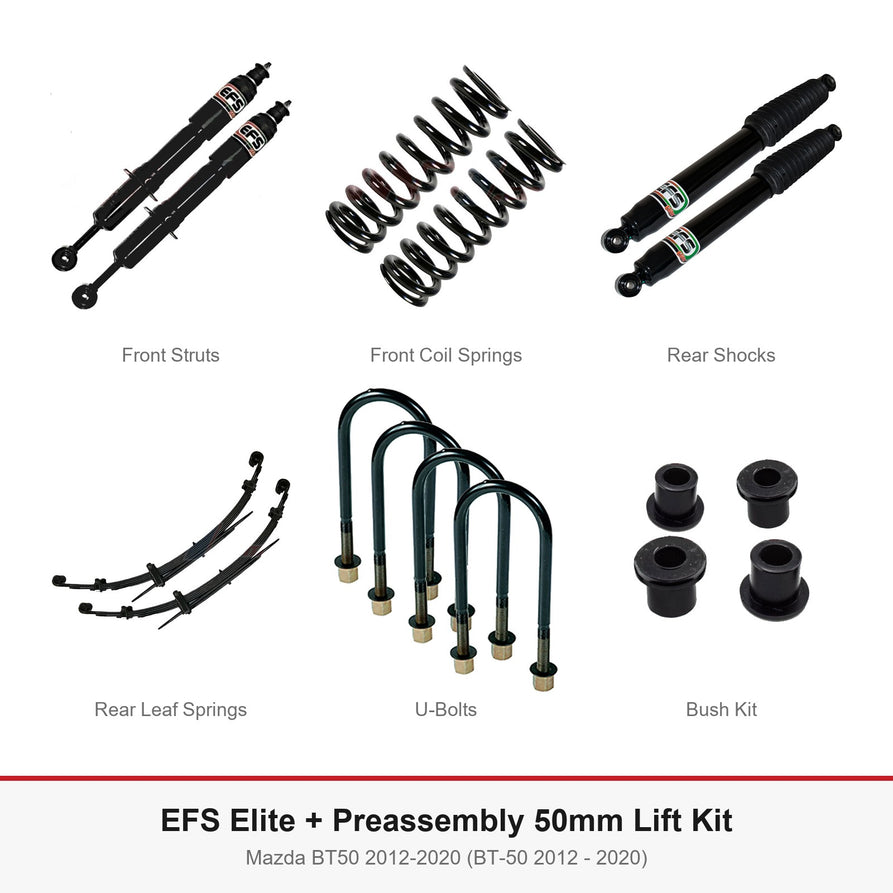 EFS Elite + Preassembly 50mm Lift Kit - Suits Mazda BT50 2012-2020 (BT-50 2012 - 2020)