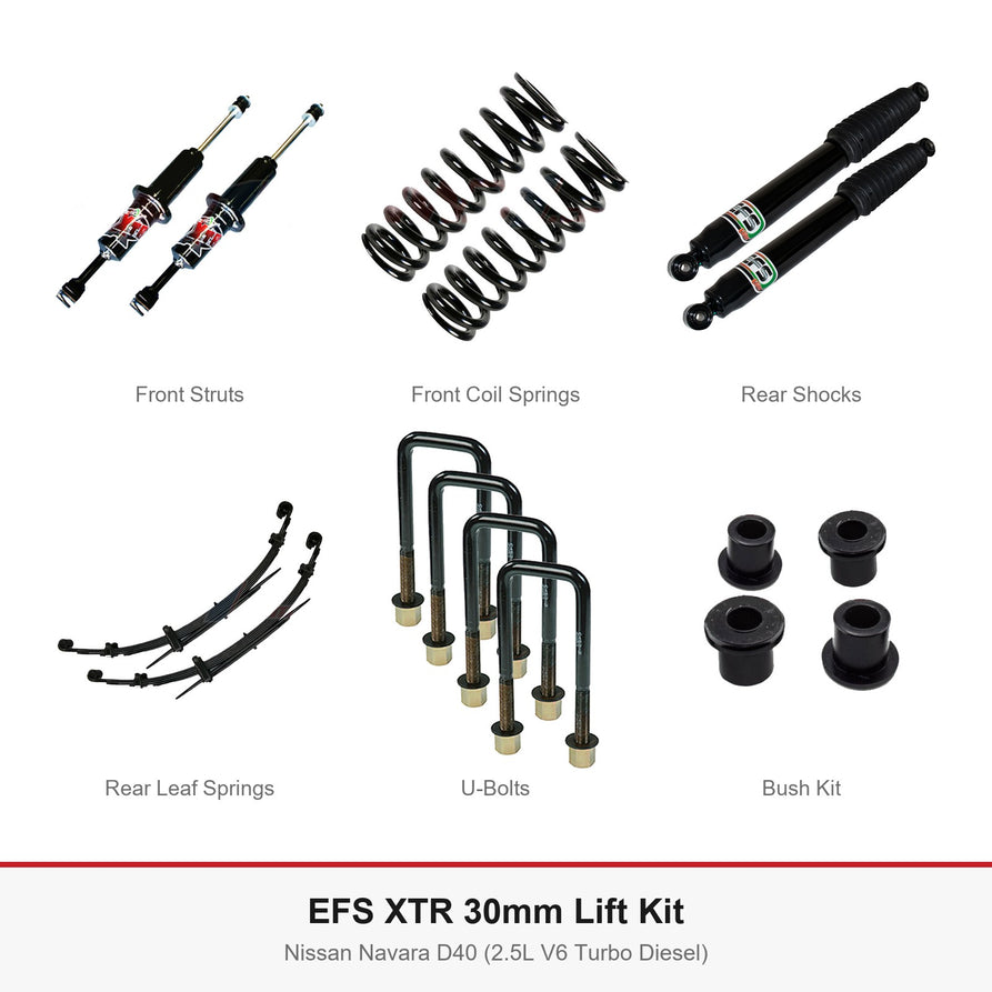 EFS XTR 30mm Lift Kit - Suits Nissan Navara D40 (2.5L V6 Turbo Diesel)