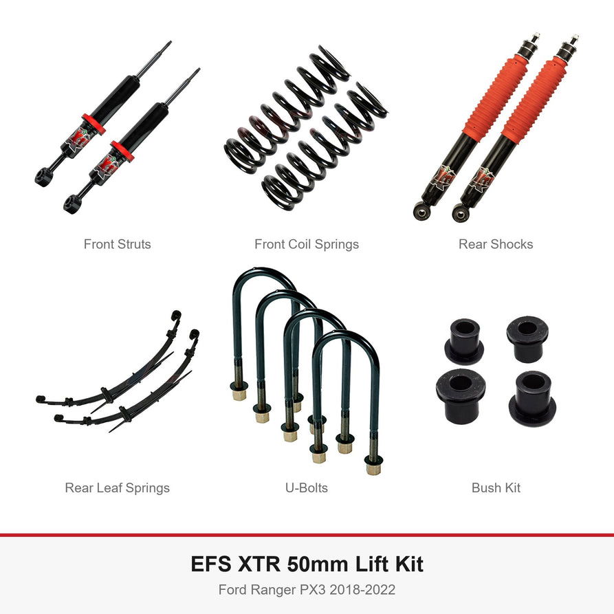 EFS XTR 50mm Lift Kit - Suits Ford Ranger PX3 2018-2022