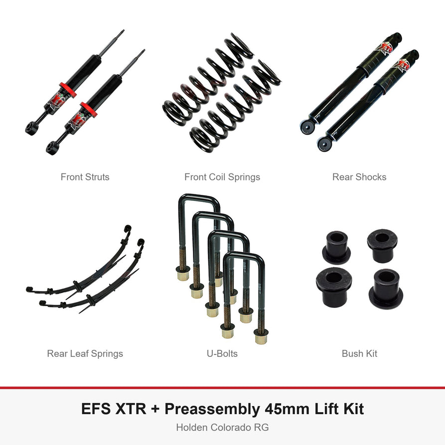 EFS XTR + Preassembly 45mm Lift Kit - Suits Holden Colorado RG