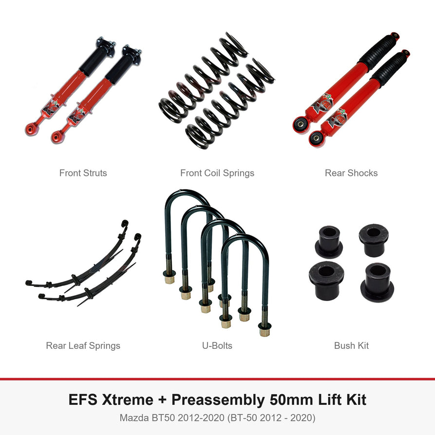 EFS Xtreme + Preassembly 50mm Lift Kit - Suits Mazda BT50 2012-2020 (BT-50 2012 - 2020)